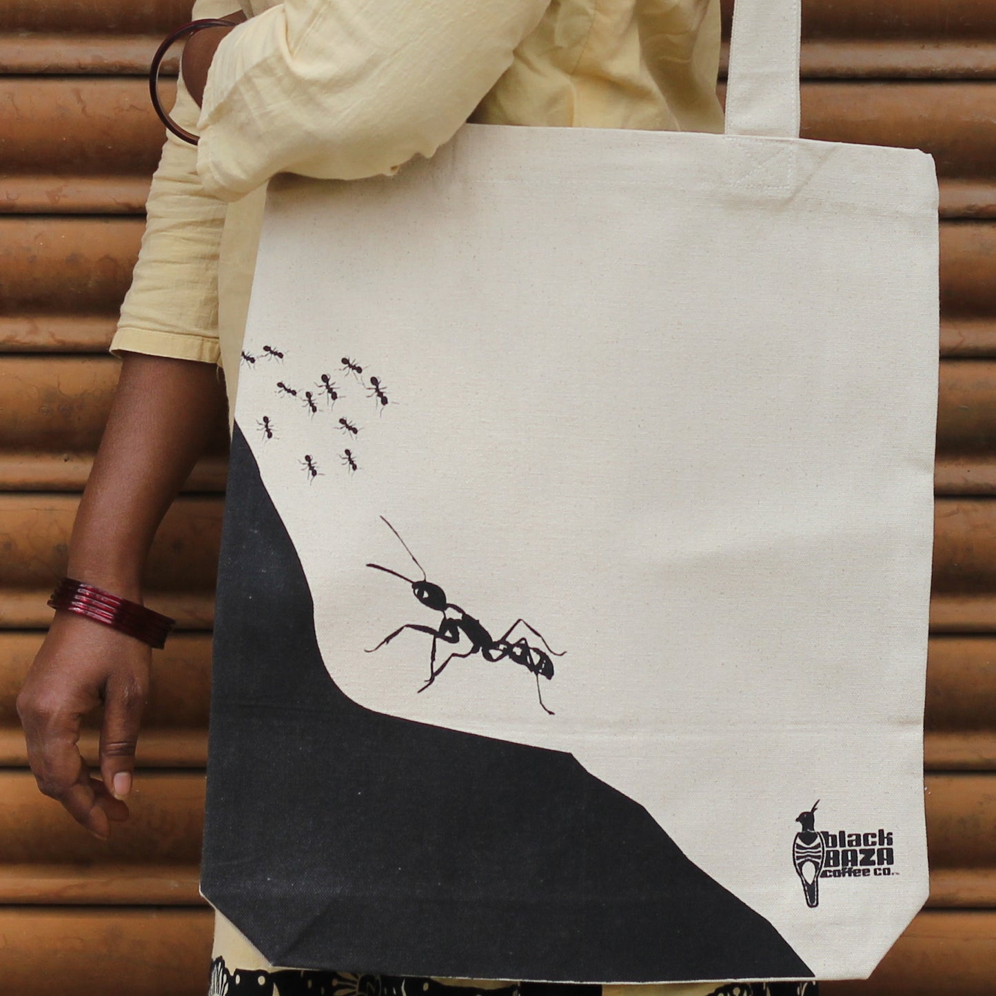 Black Baza Tote Bags